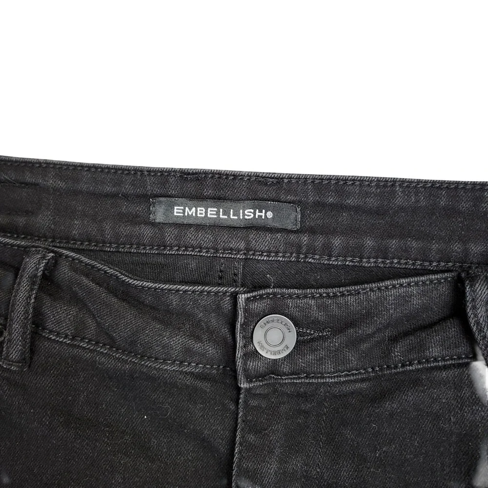Embellish Trey Black Cargo Patchwork Jeans Leopard Plaid‎ Size 36 Streetwear